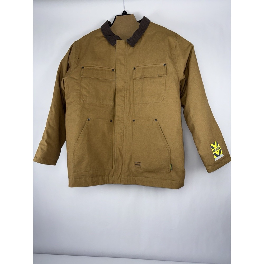 Brazos Work Force SizeMens Jacket Full Zip TD barn Cotton Lined Duck Brown